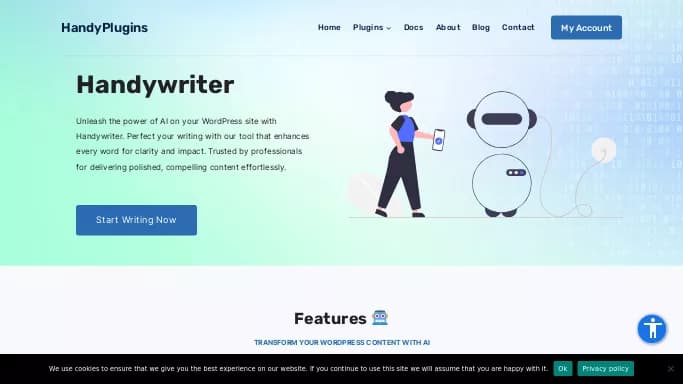 HandyPlugins — бесплатная нейросеть   для написания текста. Бесплатная версия с ограниченным функционалом, есть платные тарифы.