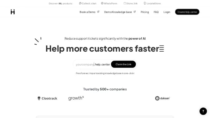 Help Center — бесплатная нейросеть   для маркетинга. Бесплатная версия с ограниченным функционалом, есть платные тарифы.