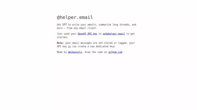 Helper.email — бесплатная нейросеть   для работы с электронной почтой. 