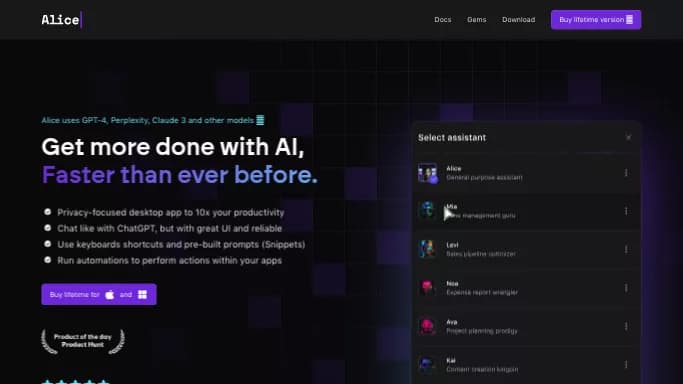 Alice AI — платная нейросеть  для помощи в автоматизации,  для повышения продуктивности. Бесплатная версия с ограниченным функционалом, есть платные тарифы.