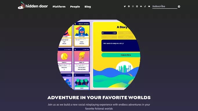 Hidden Door — платная нейросеть   в играх. Бесплатная версия с ограниченным функционалом, есть платные тарифы.