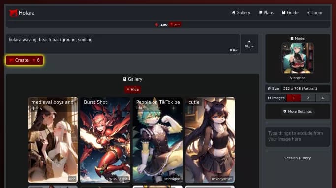 Holara. AI — бесплатная нейросеть   для создания изображений. Бесплатная версия с ограниченным функционалом, есть платные тарифы.