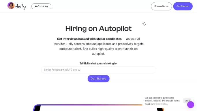 Holly AI — бесплатная нейросеть   помогающие в управлении персоналом. Бесплатная версия с ограниченным функционалом, есть платные тарифы.