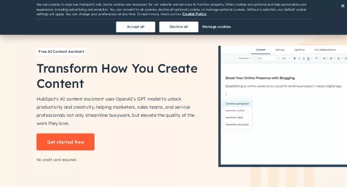 Free AI Content Assistant — бесплатная нейросеть   для копирайтинга. 