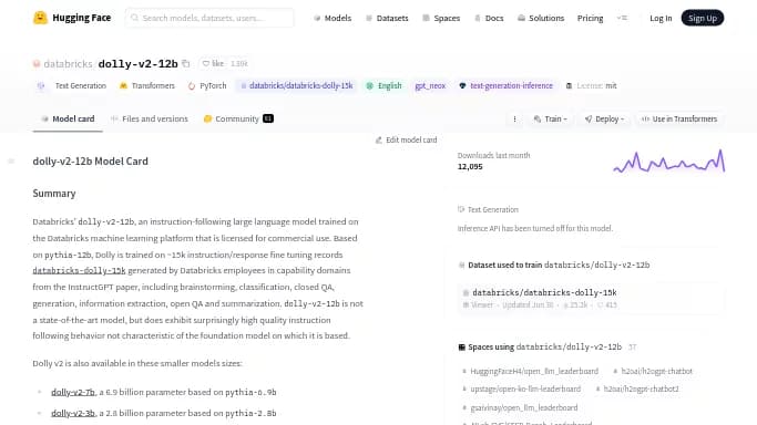 Dolly 2.0 — бесплатная нейросеть  undefined, , модели LLM. 