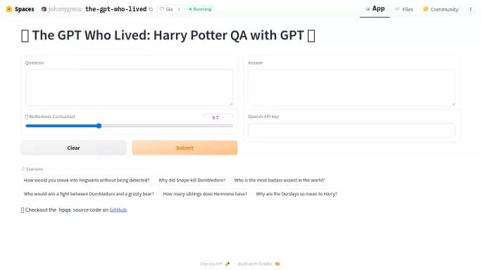 The GPT Who Lived — бесплатная нейросеть   для развлечений. 