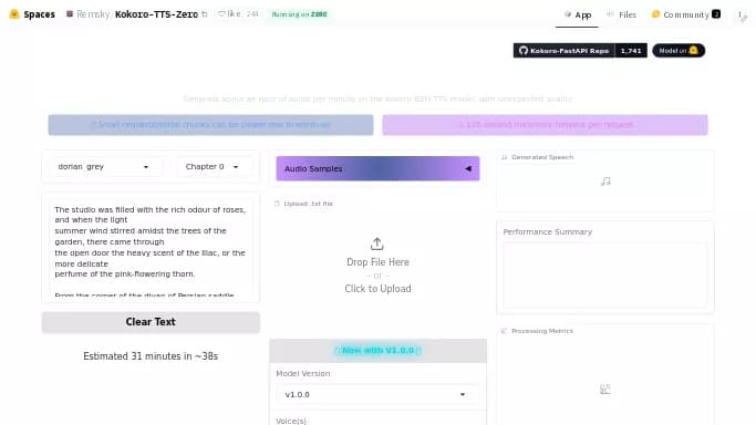 Kokoro-82M TTS — бесплатная нейросеть   Open Source,  для создания голоса. 