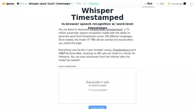 Whisper Timestamped — бесплатная нейросеть   для транскрибации аудио и видео,  для повышения продуктивности,  для помощи в образовании. 