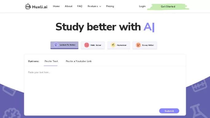 Huxli.ai — бесплатная нейросеть   для помощи в образовании. Бесплатная версия с ограниченным функционалом, есть платные тарифы.