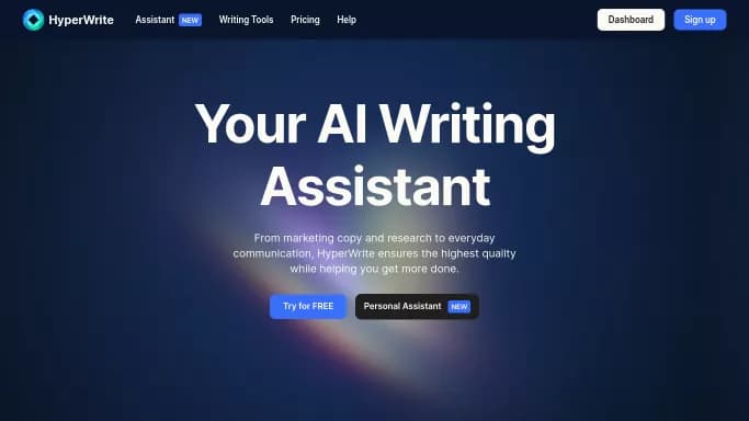 HyperWrite AI — бесплатная нейросеть  , расширения ChatGPT,  для написания текста,  для копирайтинга. 