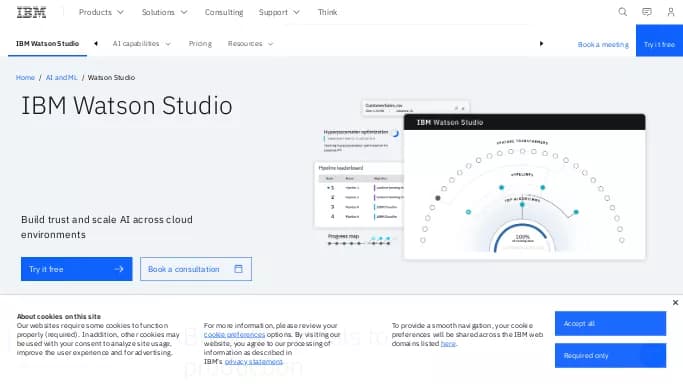 IBM Watson Studio — платная нейросеть   для научно-исследовательской деятельности,  для работы с финансами,  в медицине. 