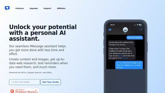 iChatWithGPT — бесплатная нейросеть  , расширения ChatGPT,  для повышения продуктивности. Бесплатная версия с ограниченным функционалом, есть платные тарифы.