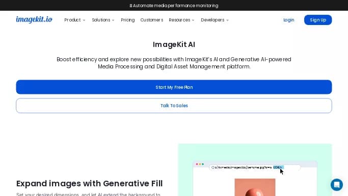 ImageKit — бесплатная нейросеть   для редактирования изображений. Бесплатная версия с ограниченным функционалом, есть платные тарифы.