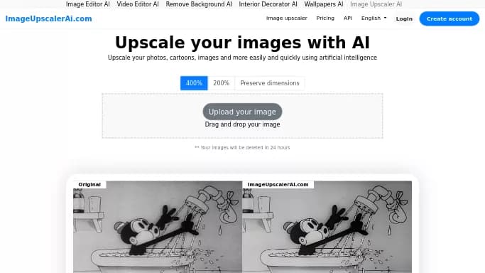 Image Upscaler — платная нейросеть   для редактирования изображений. Бесплатная версия с ограниченным функционалом, есть платные тарифы.