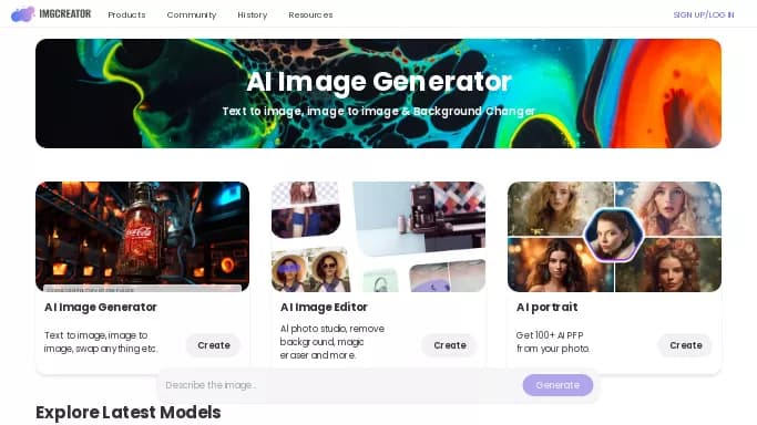 IMGCreator — платная нейросеть   для создания изображений. Бесплатная версия с ограниченным функционалом, есть платные тарифы.