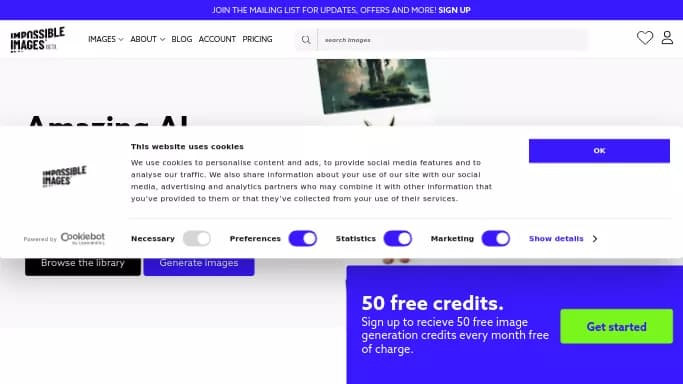 Impossible Images — бесплатная нейросеть   для создания изображений. Бесплатная версия с ограниченным функционалом, есть платные тарифы.