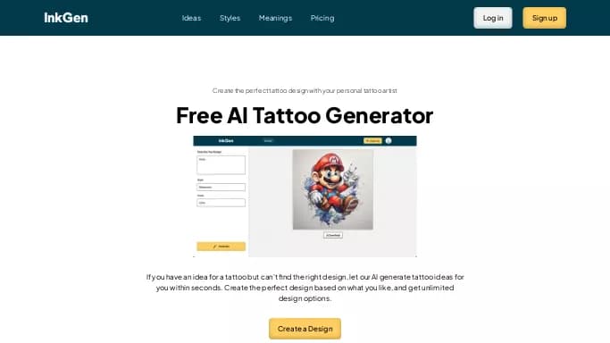 InkGen — бесплатная нейросеть   для создания изображений,  для повышения продуктивности. Бесплатная версия с ограниченным функционалом, есть платные тарифы.