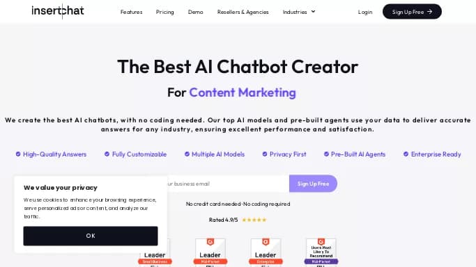 InsertChatGPT — платная нейросеть   для маркетинга. Бесплатная версия с ограниченным функционалом, есть платные тарифы.
