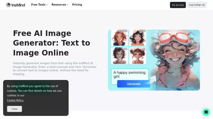 insMind AI Image Generator — бесплатная нейросеть   для создания изображений. 