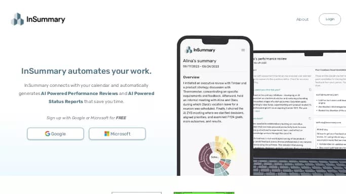 InSummary — бесплатная нейросеть   для суммаризации текста,  для повышения продуктивности,  для помощи в образовании, для помощи в автоматизации,  для маркетинга. 