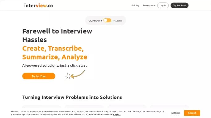 Interview.co — бесплатная нейросеть   помогающие в управлении персоналом. Бесплатная версия с ограниченным функционалом, есть платные тарифы.