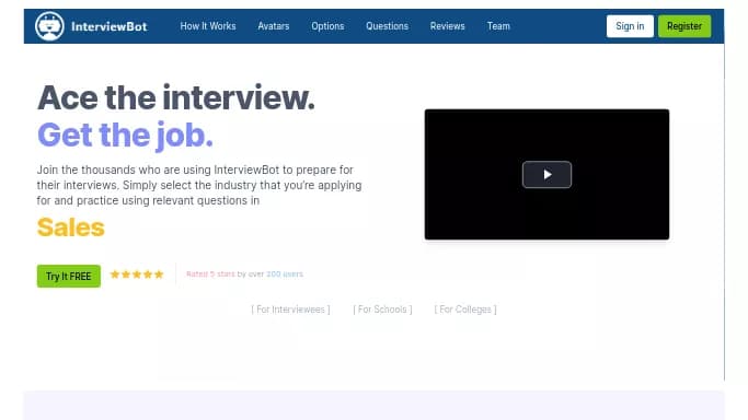 InterviewBot AI — бесплатная нейросеть   помогающие в управлении персоналом,  для повышения продуктивности. Бесплатная версия с ограниченным функционалом, есть платные тарифы.