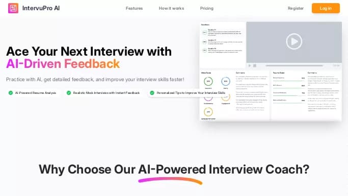 IntervuPro AI — бесплатная нейросеть   помогающие в управлении персоналом. Бесплатная версия с ограниченным функционалом, есть платные тарифы.