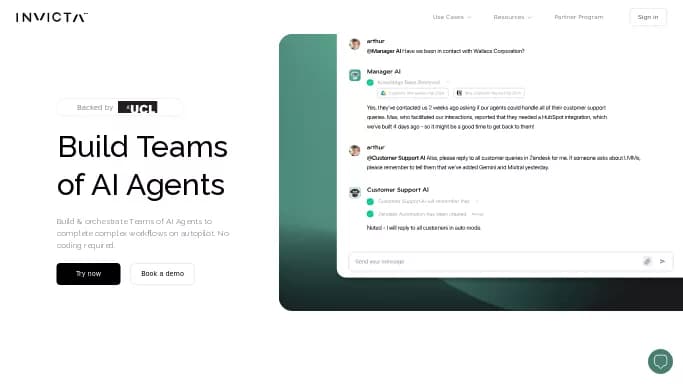 Invicta AI — бесплатная нейросеть   для no Code/Low Code разработки. 