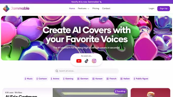Jammable — платная нейросеть   для редактирования аудио,  для создания музыки. Бесплатная версия с ограниченным функционалом, есть платные тарифы.