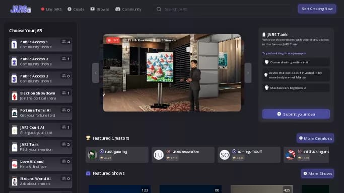 JARS.ai — бесплатная нейросеть   для развлечений. 