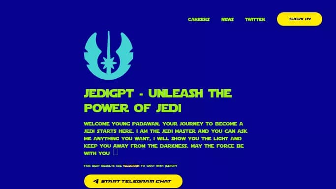 JediGPT — бесплатная нейросеть   для развлечений. 