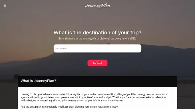JourneyPlan — бесплатная нейросеть   для повышения продуктивности,  для путешествий. 
