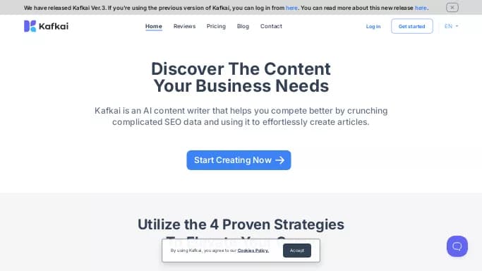 Kafkai — бесплатная нейросеть   для копирайтинга. Бесплатная версия с ограниченным функционалом, есть платные тарифы.