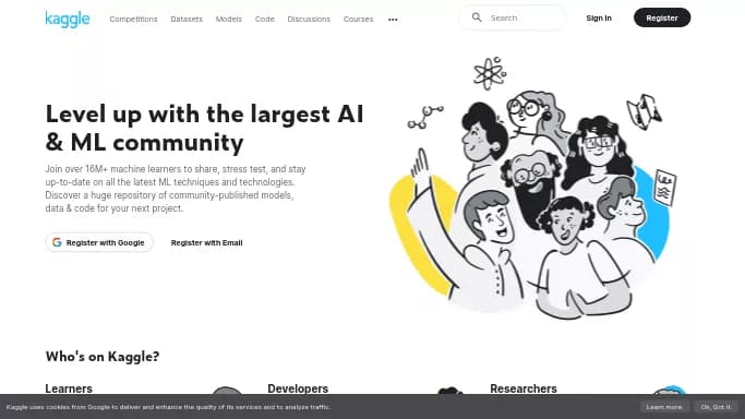 Kaggle — бесплатная нейросеть   для анализа данных,  для разработки программного обеспечения,  для помощи в образовании. 