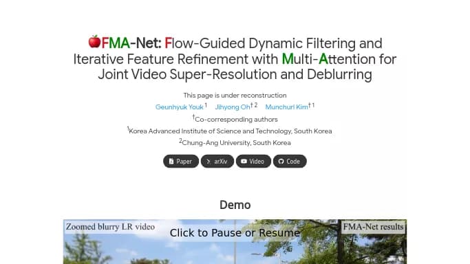 FMA-Net — бесплатная нейросеть  undefined,  Open Source,  для редактирования изображений. 