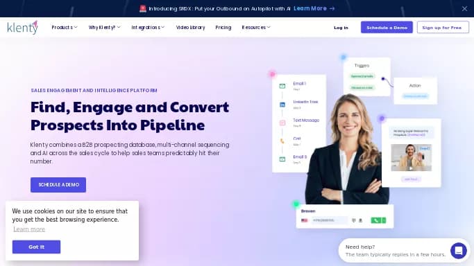 Klenty — платная нейросеть   для маркетинга,  для работы с электронной почтой. Бесплатная версия с ограниченным функционалом, есть платные тарифы.