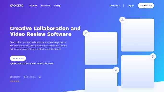 Krock IO — бесплатная нейросеть   помогающие в управлении персоналом,  для повышения продуктивности,  для редактирования видео. Бесплатная версия с ограниченным функционалом, есть платные тарифы.