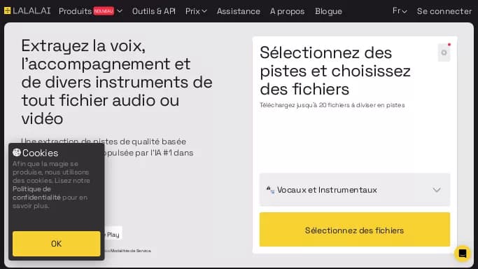 LALAL.AI — бесплатная нейросеть   для создания музыки. Бесплатная версия с ограниченным функционалом, есть платные тарифы.