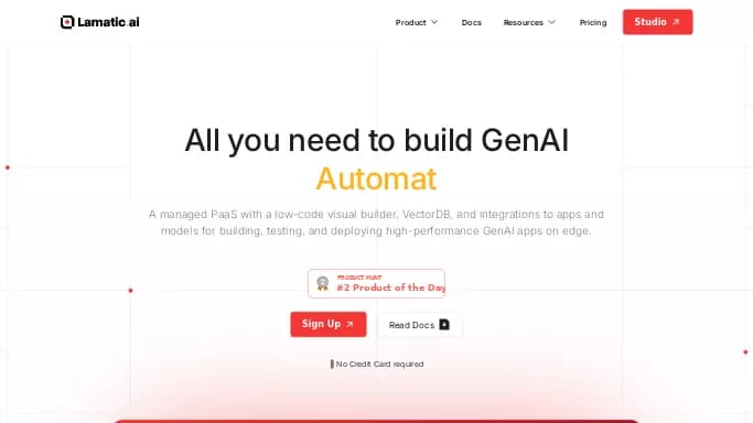 Lamatic.ai — бесплатная нейросеть   для no Code/Low Code разработки. Бесплатная версия с ограниченным функционалом, есть платные тарифы.