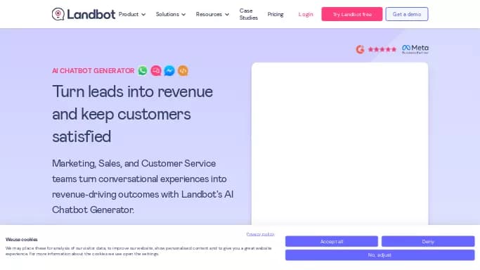 Landbot AI — бесплатная нейросеть   для маркетинга. 
