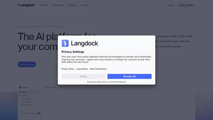 Langdock — платная нейросеть   — чат-бот, для помощи в автоматизации. 