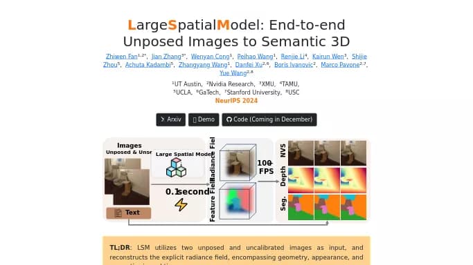 LargeSpatialModel (LSM) — бесплатная нейросеть   для 3D и анимации. 