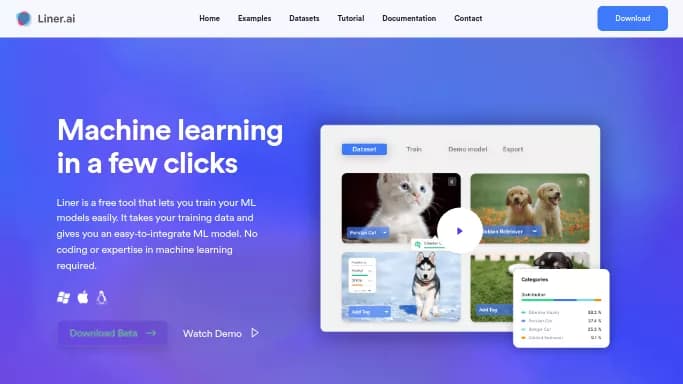 Liner.ai — бесплатная нейросеть   для no Code/Low Code разработки. 