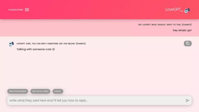 LoveGPT — бесплатная нейросеть   для знакомств,  для повышения продуктивности. 