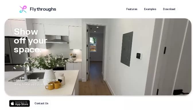 Flythroughs — бесплатная нейросеть   для дизайна. Бесплатная версия с ограниченным функционалом, есть платные тарифы.