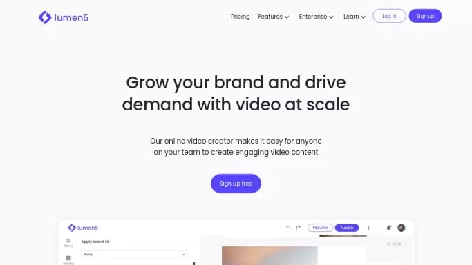 Lumen5 — бесплатная нейросеть   для создания видео. Бесплатная версия с ограниченным функционалом, есть платные тарифы.