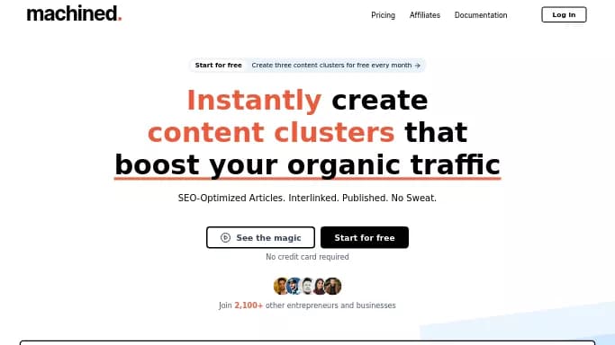 Machined.ai — бесплатная нейросеть   для написания текста,  для копирайтинга. Бесплатная версия с ограниченным функционалом, есть платные тарифы.