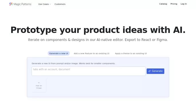 Magic Patterns — бесплатная нейросеть   для маркетинга. Бесплатная версия с ограниченным функционалом, есть платные тарифы.
