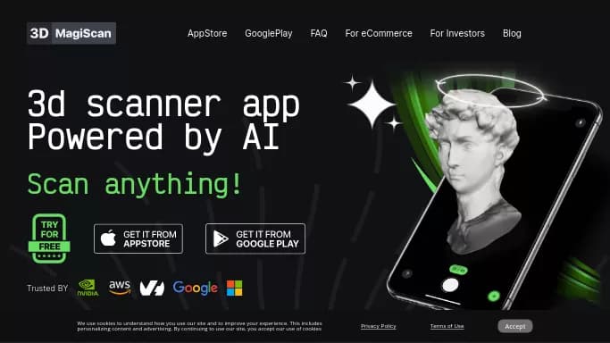 MagiScan — платная нейросеть   для 3D и анимации. 