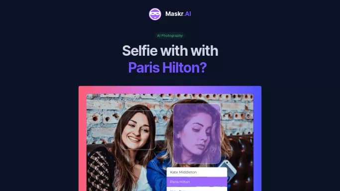 Maskr AI — платная нейросеть   для развлечений. Бесплатная версия с ограниченным функционалом, есть платные тарифы.